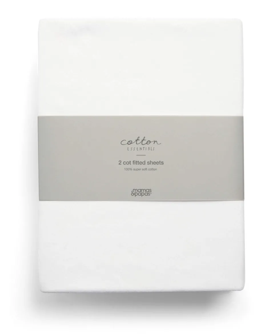 Cot Fitted Sheets (2 Pack) - White