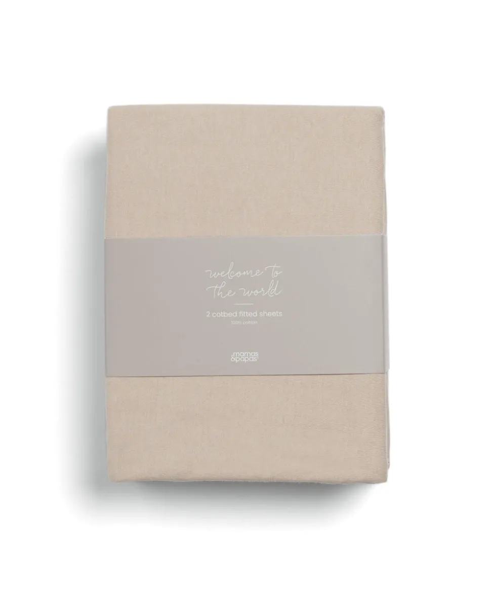 Cotbed Fitted Sheets (2 pack) Mocha - Welcome to the World Duckling