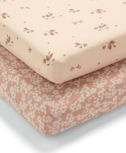 Cotbed Fitted Sheets (2 Pack) – Berry/Peony