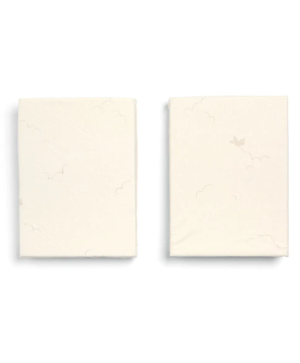 Cotbed Fitted Sheets (2 pack) Welcome to the World Duckling - Cream