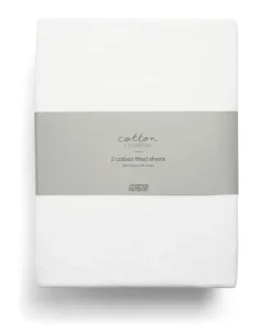 Cotbed Fitted Sheets (2 Pack) - White