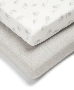 Cotbed Fitted Sheets (2 Pack) - Elephant