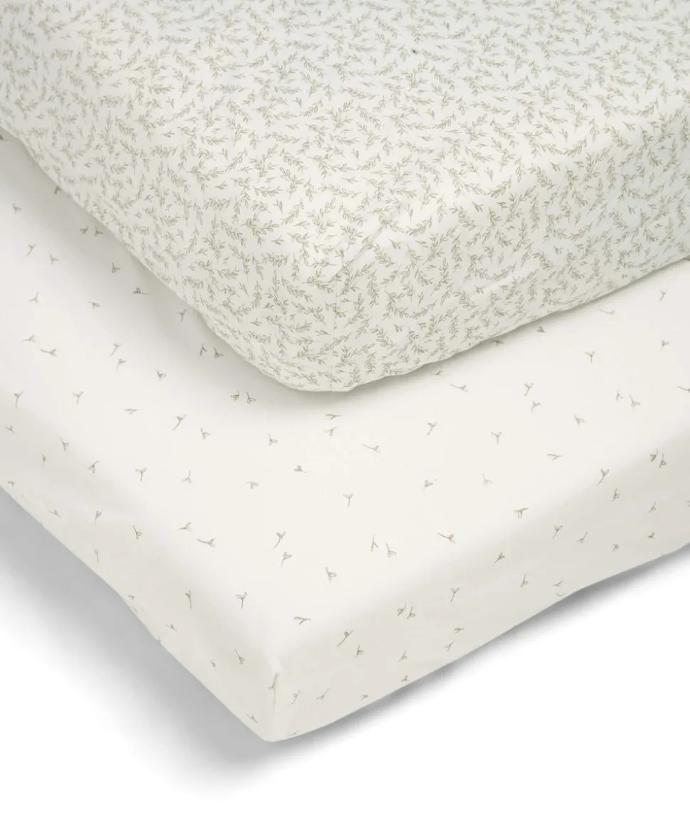 Cotbed Fitted Sheets (2 pack) Seed/Leaf - Welcome to the World Seedling