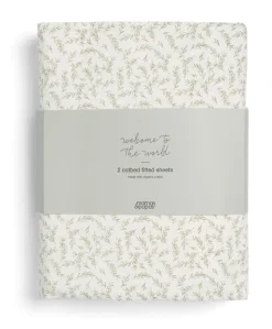Cotbed Fitted Sheets (2 pack) Seed/Leaf - Welcome to the World Seedling