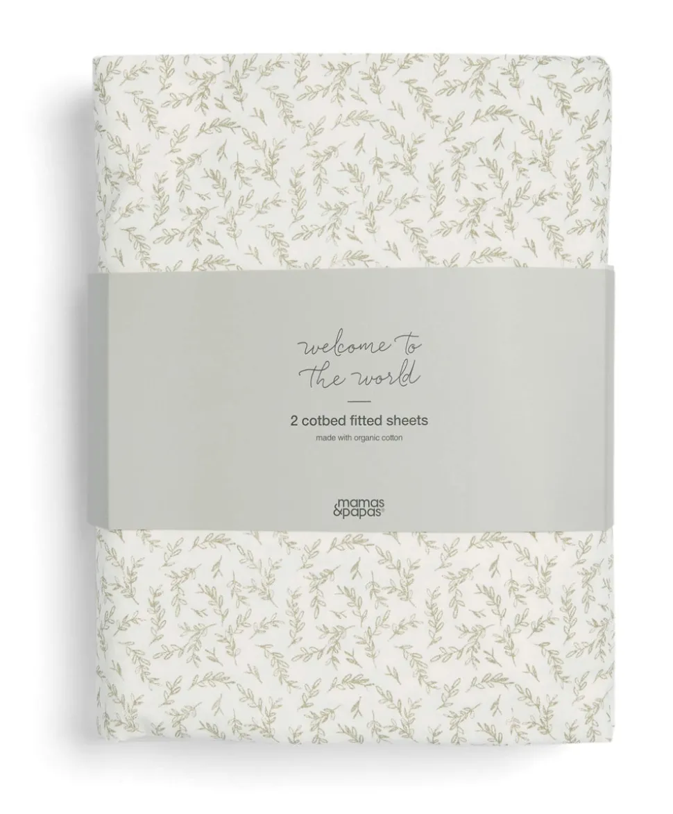 Cotbed Fitted Sheets (2 pack) Seed/Leaf - Welcome to the World Seedling