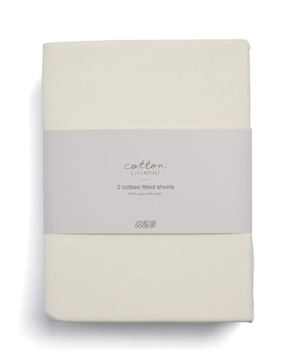 Cotton Essentials Cotbed Fitted Sheets (2 pack) - Cream