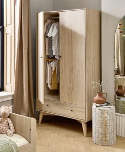 Coxley 3 Piece Cotbed Range with Dresser Changer & Wardrobe - Natural/Olive Green