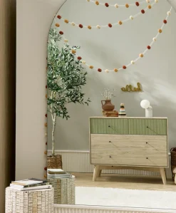 Coxley 2 Piece Cotbed Set with Dresser Changer- Natural/Olive Green