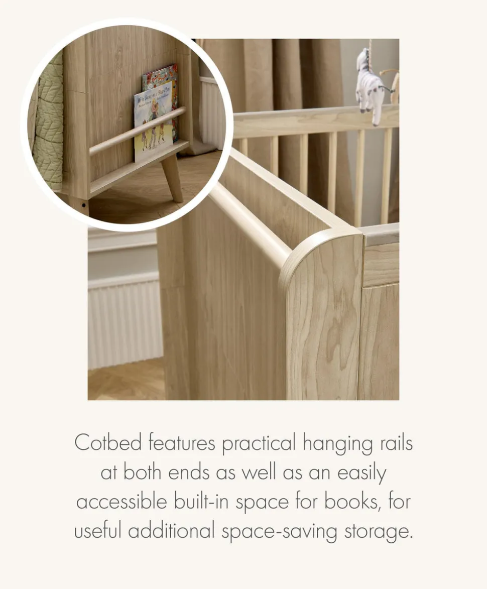 Coxley 2 Piece Cotbed Set with Dresser Changer- Natural/Olive Green