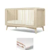 Coxley Cotbed & Luxury Hybrid Twin Mattress Bundle - Natural