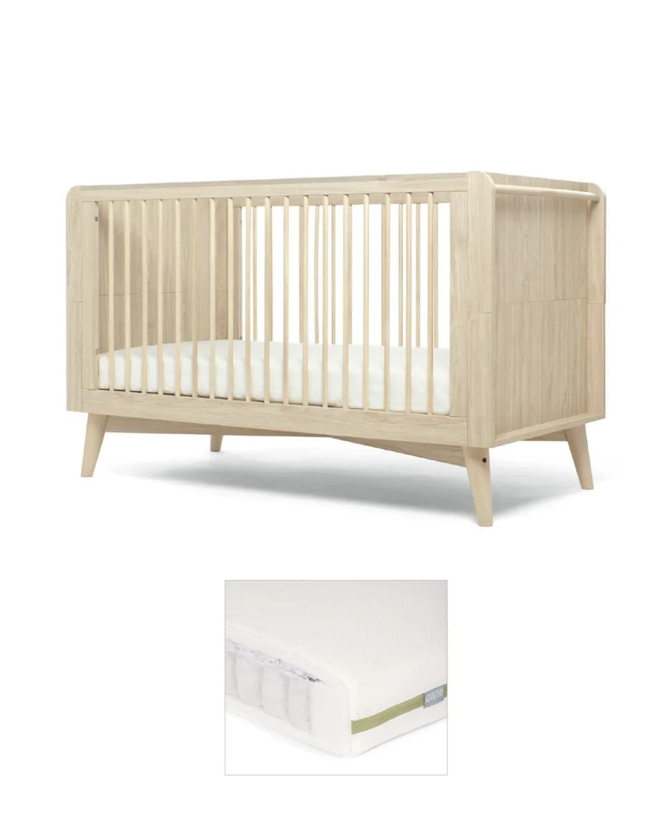 Coxley Cotbed & Premium Pocket Spring Mattress Bundle - Natural