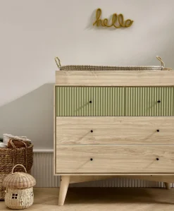 Coxley Nusery Dresser Changer - Natural/Olive Green