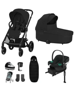 Cybex Balios Bundle with Cybex Aton B2 i-Size Car Seat & Base (6 Pieces) - Moon Black
