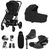 Cybex Balios Bundle with Cybex Cloud T i-Size Rotating Baby Car Seat & Rotating Base (7 Pieces) - Moon Black