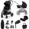 Cybex e-Gazelle S Electric Single to Double Pushchair Bundle with Cybex Cloud G i-Size Rotating Car Seat & Base (7 Pieces) - Black