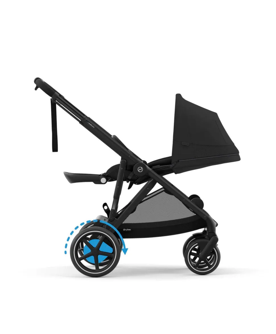 Cybex e-Gazelle S Electric Single to Double Pushchair Bundle with Cybex Cloud T i-Size Rotating Car Seat (7 Pieces) - Black