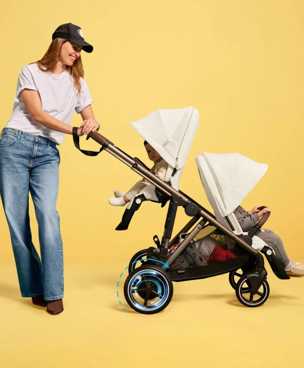 Cybex e-Gazelle S Electric Single to Double Pushchair Bundle (5 Pieces) – Black