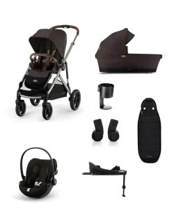 Cybex Gazelle S Pushchair Bundle With Cloud G i-Size Car Seat & Base (7 Pieces) - Chocolate Brown