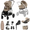 Cybex Gazelle S Pushchair Bundle with Cloud T i-Size Baby Car Seat & Base (7 Pieces) - Almond Beige
