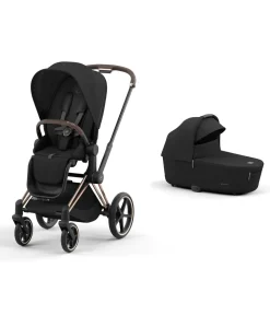 Cybex Priam Pushchair Bundle (3 Pieces) - Rose Gold/Sepia Black