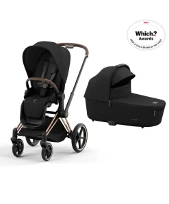 Cybex Priam Pushchair Bundle (3 Pieces) - Rose Gold/Sepia Black