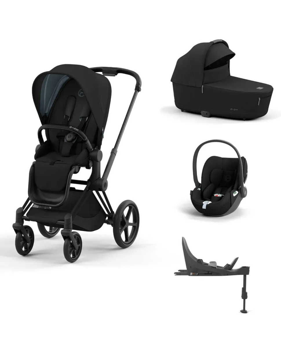 Cybex Priam Pushchair with Cybex Cloud T Car Seat (5 Pieces) - Black
