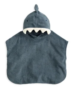 3D Fin Towelling Poncho - Blue