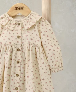 Ditsy Rose Dress & Tights Set (2 Pieces) - Cream