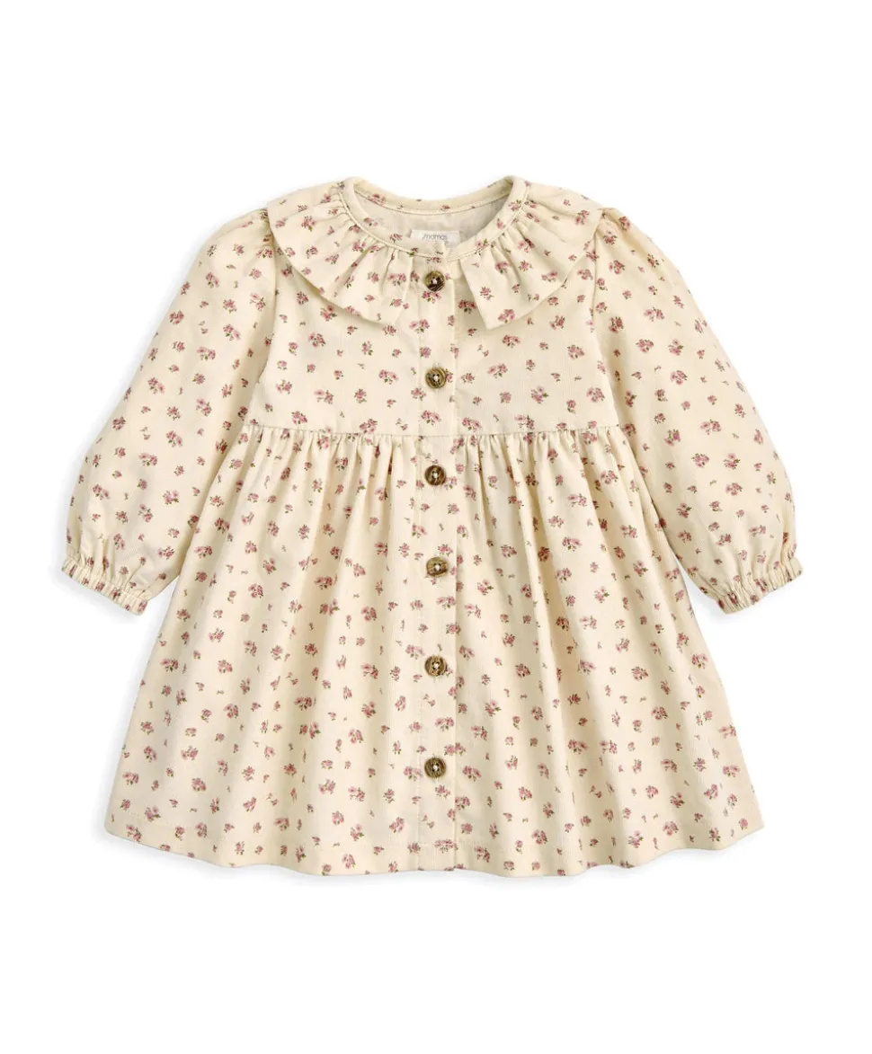 Ditsy Rose Dress & Tights Set (2 Pieces) - Cream