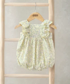 Double Frill Sleeve Romper - Climbing Buds Print