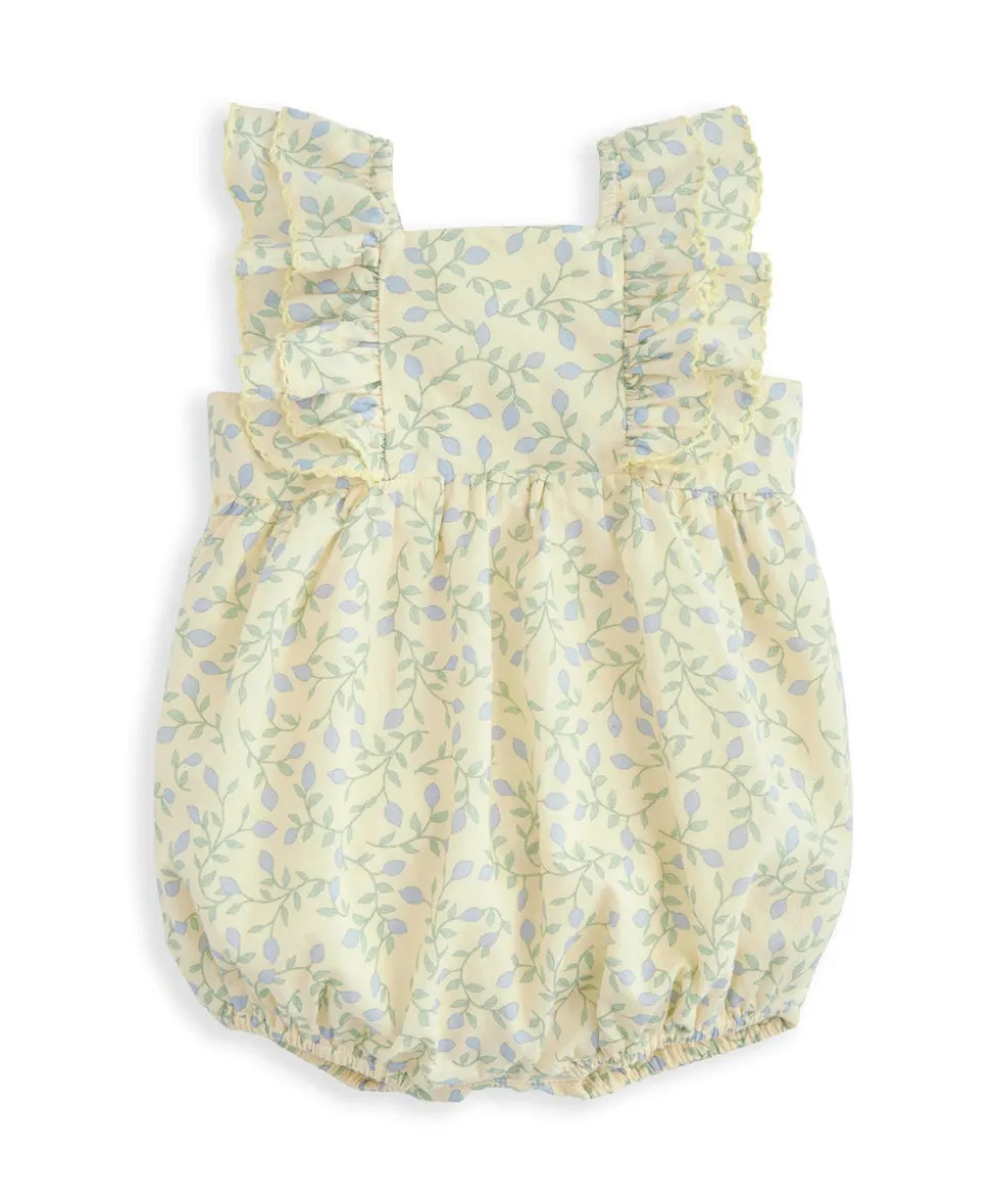 Double Frill Sleeve Romper - Climbing Buds Print