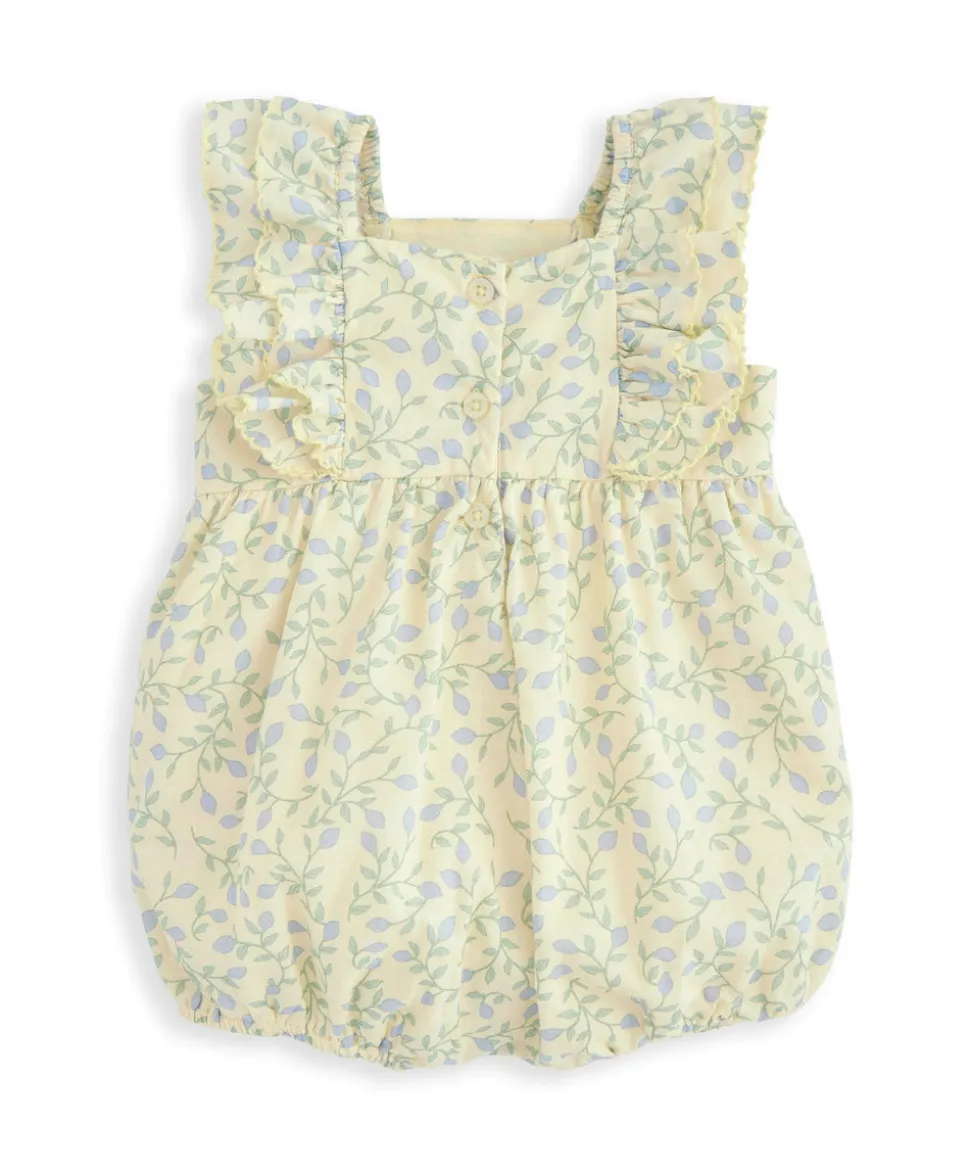 Double Frill Sleeve Romper - Climbing Buds Print