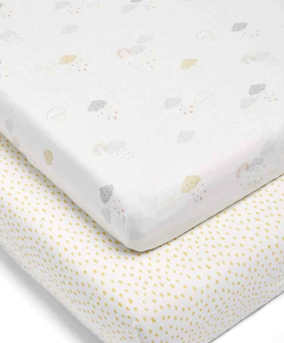 Dream Upon A Cloud 2 Pack Fitted Sheets - Cloud/Grey