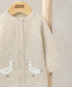 Duck Knitted Romper – Oatmeal