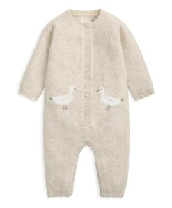 Duck Knitted Romper – Oatmeal