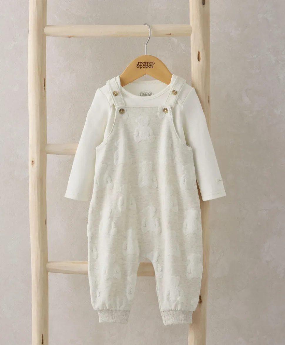 Dungarees & Bodysuit Outfit Set - Teddy Bear