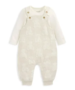 Dungarees & Bodysuit Outfit Set - Teddy Bear