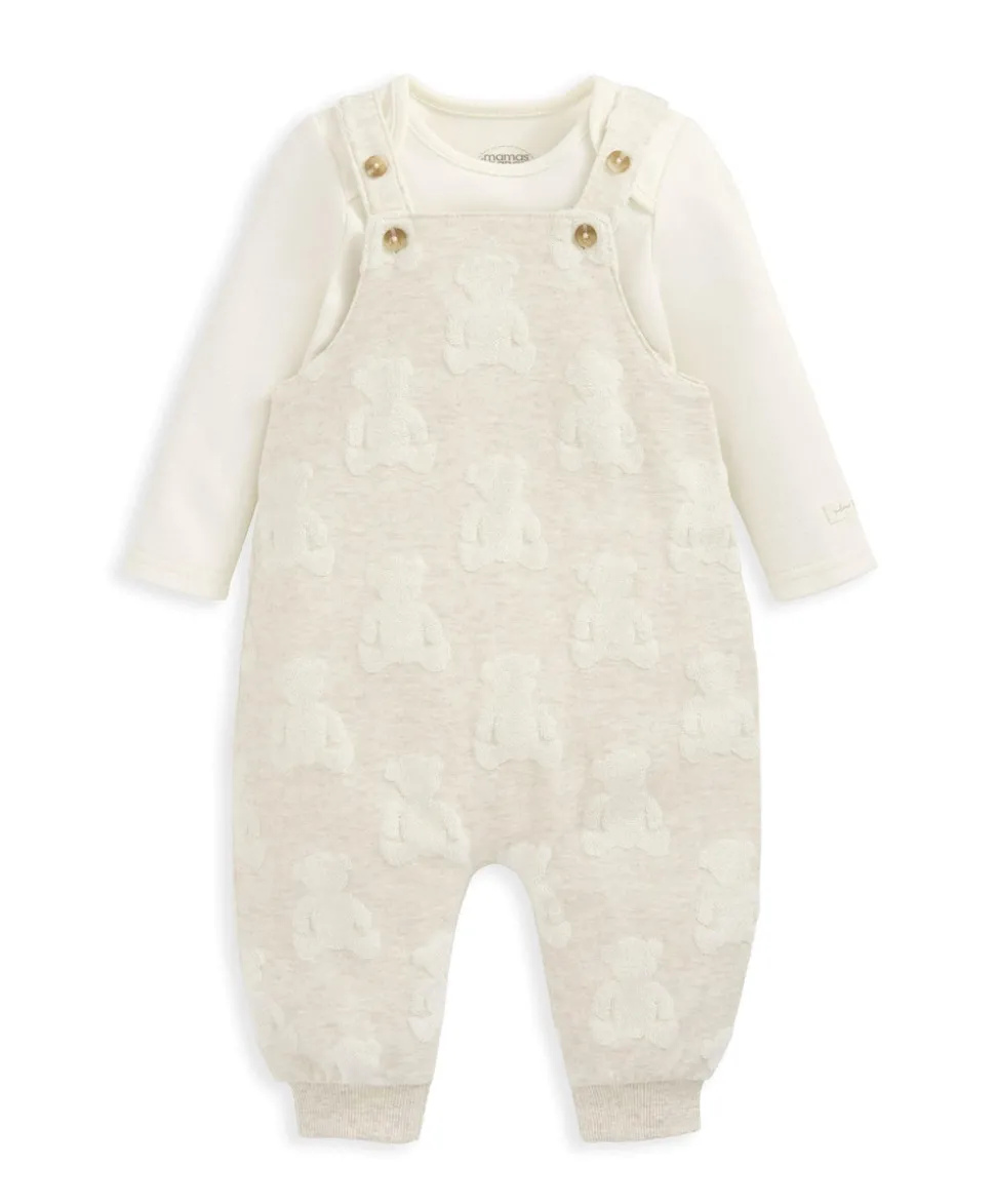 Dungarees & Bodysuit Outfit Set - Teddy Bear