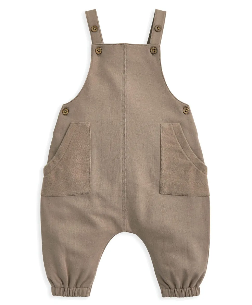 Dungarees & Striped Bodysuit Set (2 Pieces)