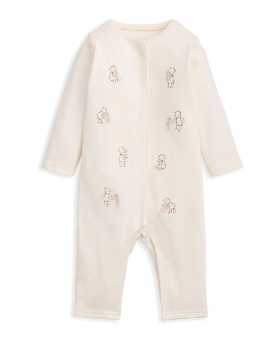 Embroidered Bear Romper
