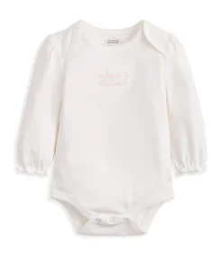 Embroidered Bodysuit & Floral Leggings Set (2 Pieces) - Pink