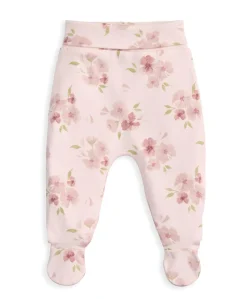 Embroidered Bodysuit & Floral Leggings Set (2 Pieces) - Pink