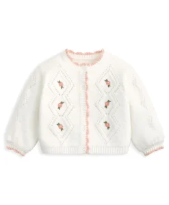 Embroidered Cable Knit Cardigan