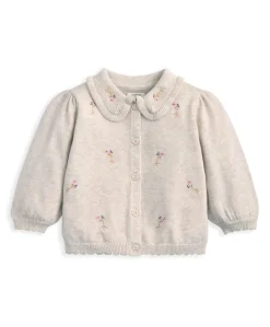 Embroidered Cardigan & Leggings Set with Scallop Detail (2 Pieces)