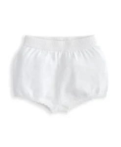 Embroidered Knit Top & Shorts Set (2 Pieces) - White