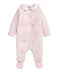 Embroidered Romper Hat & Blanket Set (3 Pieces) - Pink