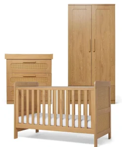 Esna 3 Piece Cotbed Set with Dresser Changer & Wardrobe - Rattan