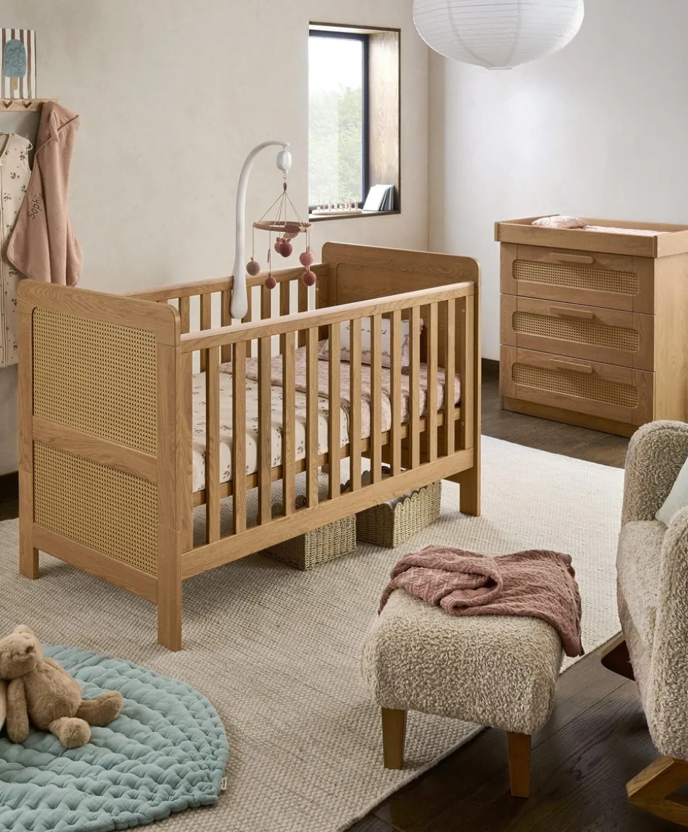 Esna 2 Piece Cotbed Set with Dresser Changer - Rattan
