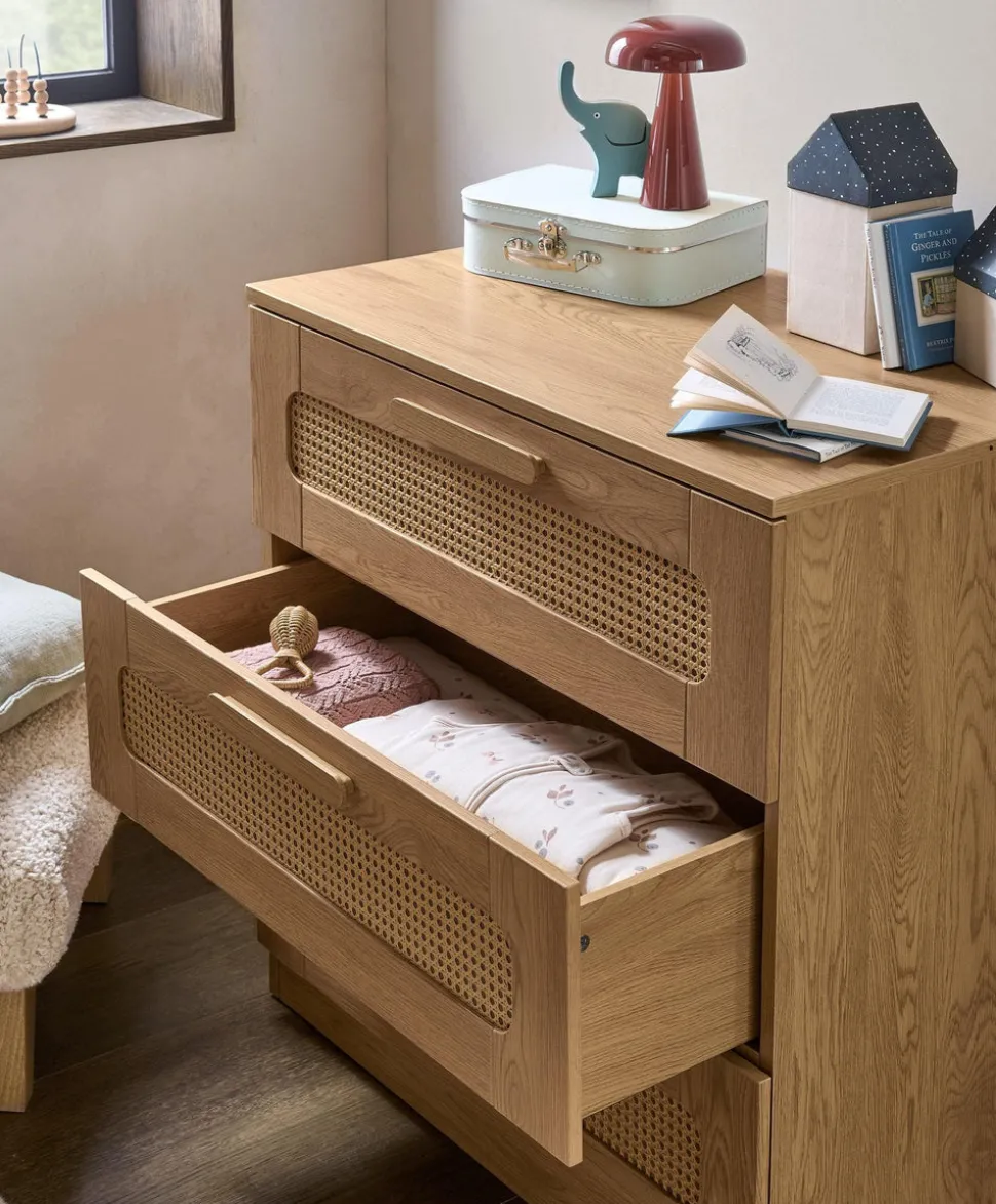 Esna 2 Piece Cotbed Set with Dresser Changer - Rattan
