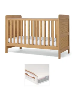 Esna Cotbed & Luxury Hybrid Twin Cotbed Mattress - Rattan